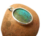 Large Tibetan Turquoise Pendant – Natural Blue Green Gemstone Sterling Silver Boho Statement Necklace • Handcrafted Artisan Jewellery