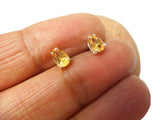 Round CITRINE Sterling Silver Gemstone Stud Earrings 925