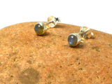 Labradorite Round Shaped Sterling Silver 925 Gemstone Stud Earrings - 4 mm