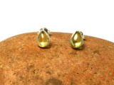 Small Green PERIDOT Sterling Silver 925 Gemstone Stud Earrings - 5 x 7 mm