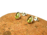 Small Green PERIDOT Sterling Silver 925 Gemstone Stud Earrings - 5 x 7 mm