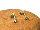 Small Green PERIDOT Sterling Silver 925 Gemstone Stud Earrings - 5 x 7 mm