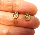 Small Green PERIDOT Sterling Silver 925 Gemstone Stud Earrings - 5 x 7 mm