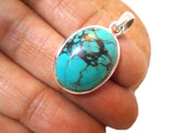 Tibetan TURQUOISE Sterling Silver 925 Gemstone Pendant