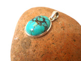 Tibetan TURQUOISE Sterling Silver 925 Gemstone Pendant