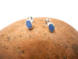Small  Australian Opal Sterling Silver 925 Gemstone Stud Earrings- 3 x 5 mm