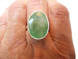 Adjustable Emerald Ring: Sterling Silver Boho Statement Jewellery