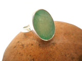 Adjustable Emerald Ring: Sterling Silver Boho Statement Jewellery