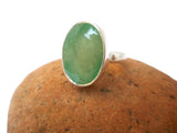 Adjustable Emerald Ring: Sterling Silver Boho Statement Jewellery