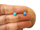 Blue Arizona TURQUOISE Gemstone Stud Earrings: Bohemian Sterling Silver Jewellery