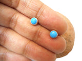 Blue Arizona TURQUOISE Gemstone Stud Earrings: Bohemian Sterling Silver Jewellery