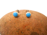 Blue Arizona TURQUOISE Gemstone Stud Earrings: Bohemian Sterling Silver Jewellery