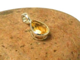 Teardrop Shaped Citrine Sterling Silver 925 Gemstone Pendant