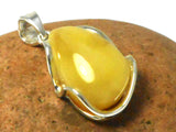 Large Butterscotch AMBER Sterling Silver Gemstone Pendant