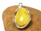 Large Butterscotch AMBER Sterling Silver Gemstone Pendant