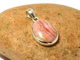Pink Oval RHODOCHROSITE Sterling Silver 925 Gemstone Pendant