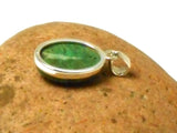 Green Oval Tibetan TURQUOISE Sterling Silver 925 Gemstone Pendant