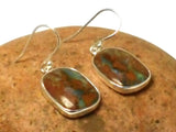 Chrysoprase in Matrix Sterling Silver 925 Gemstone drop dangle Earrings