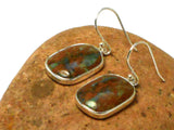 Chrysoprase in Matrix Sterling Silver 925 Gemstone drop dangle Earrings