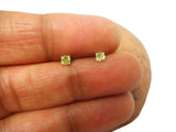 Small Round Green PERIDOT Sterling Silver 925 Stud Earrings - 3 mm