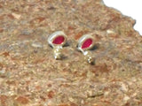 Pink RUBY Sterling Silver 925 Gemstone Stud Earrings