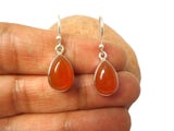 Orange CARNELIAN Sterling Silver 925 Gemstone Drop Earrings