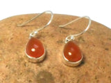 Orange CARNELIAN Sterling Silver 925 Gemstone Drop Earrings