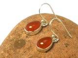 Orange CARNELIAN Sterling Silver 925 Gemstone Drop Earrings