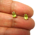 Small Green PERIDOT Sterling Silver 925 Stud Earrings