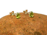 Small Green PERIDOT Sterling Silver 925 Stud Earrings
