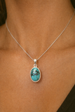 Tibetan TURQUOISE Sterling Silver 925 Gemstone Pendant