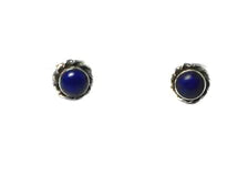 Round Blue LAPIS LAZULI Sterling Silver Stud Earrings 925 (Copy)