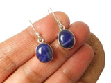 Oval Blue SODALITE Sterling Silver 925 Gemstone Drop Dangle Earrings