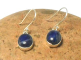 Oval Blue SODALITE Sterling Silver 925 Gemstone Drop Dangle Earrings