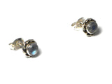 Round MOONSTONE Sterling Silver Gemstone Stud Earrings 925 - 5 mm