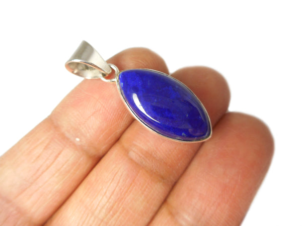 Blue Marquise LAPIS LAZULI Sterling Silver 925 Pendant