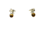 Round CITRINE Sterling Silver Stus Earrings 925 - 4 mm