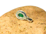 Small Green Oval Shaped EMERALD Sterling Silver 925 Gemstone Pendant