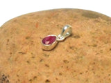 Small Teardrop Pink RUBY Sterling Silver 925 Gemstone Pendant