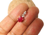 Small Oval Pink RUBY Sterling Silver 925 Gemstone Pendant