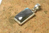 Rectangular LABRADORITE  Sterling Silver 925 Oval Gemstone Pendant