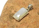 Rectangular MOONSTONE Sterling Silver 925 Gemstone Pendant