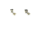 Fiery MOONSTONE Square Sterling Silver Gemstone Stud Earrings 925 - 4 mm