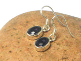 Purple Oval Amethyst Sterling Silver Gemstone Earrings 925