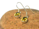 Golden Oval CITRINE Sterling Silver Gemstone Earrings 925