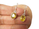 Golden Oval CITRINE Sterling Silver Gemstone Earrings 925