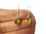 Golden Oval CITRINE Sterling Silver Gemstone Earrings 925