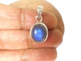 Small Oval Labradorite Sterling Silver 925 Gemstone Pendant