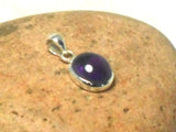 Small Purple Oval AMETHYST Sterling Silver 925 Gemstone Pendant