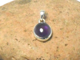 Small Purple Oval AMETHYST Sterling Silver 925 Gemstone Pendant